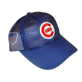 Chicago Cubs Full Mesh Screen Print & Patch Adjustable Baseball Cap - Officially Licensed Major League Baseball Cap