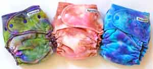 picture of dyed diapers
