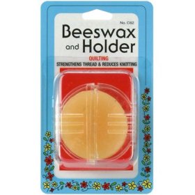 Beeswax and holder for waxibg thread