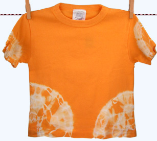 shirt with discharge-dyed circles