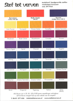 Fabric Dyeing Color Mixing Chart