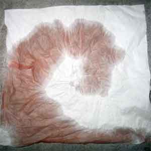 spiral-dyed kleenex with just two colors