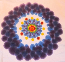 picture
of a half-done mandala dyed t-shirt