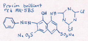 picture of
chemical structure of Procion red MX-5B