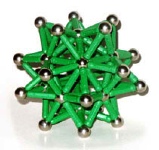 icosahedron made of green GeoMag