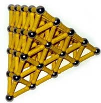 large yellow tetrahedron made of GeoMag